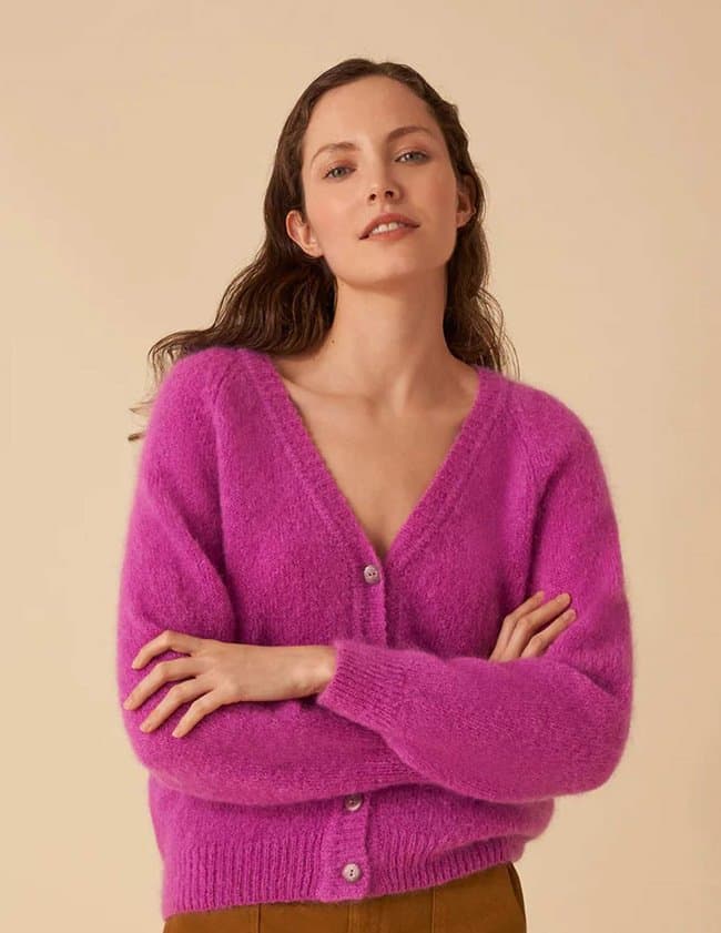 Des Petits Hauts baloha cardigan - crush pink