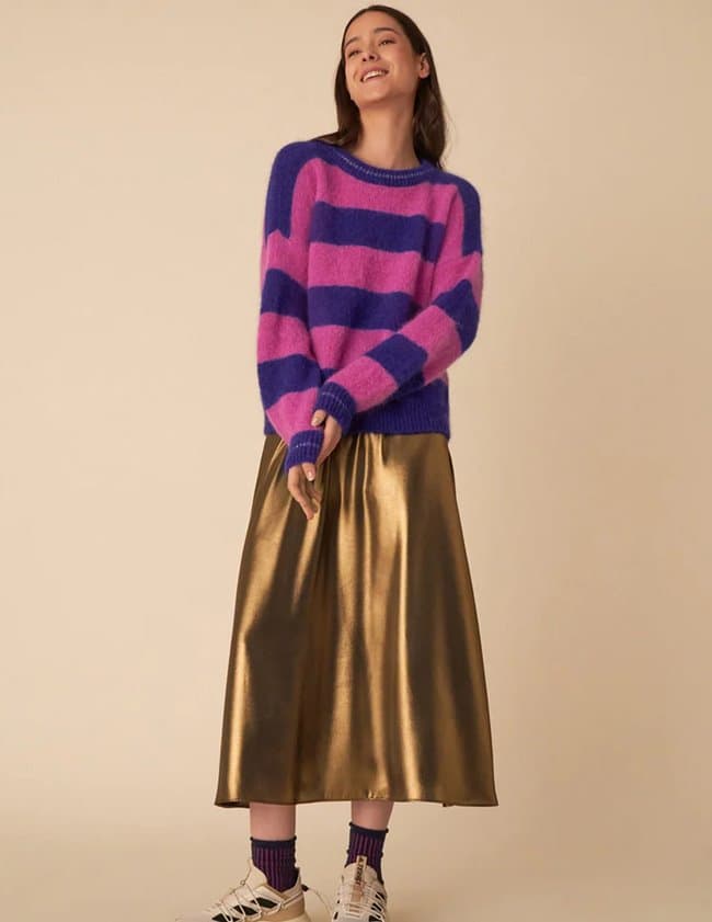 Des Petits Hauts banelle jumper - pink stripe