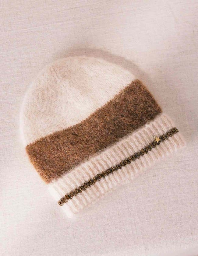 Des Petits Hauts banon hat - mocha stripe