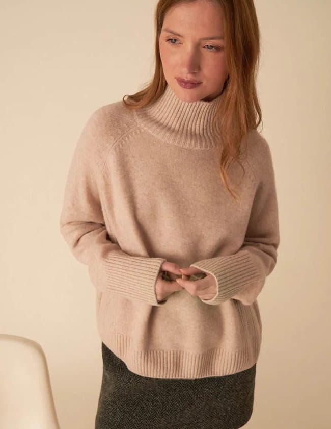 Des Petits Hauts aramis roll neck jumper - latte