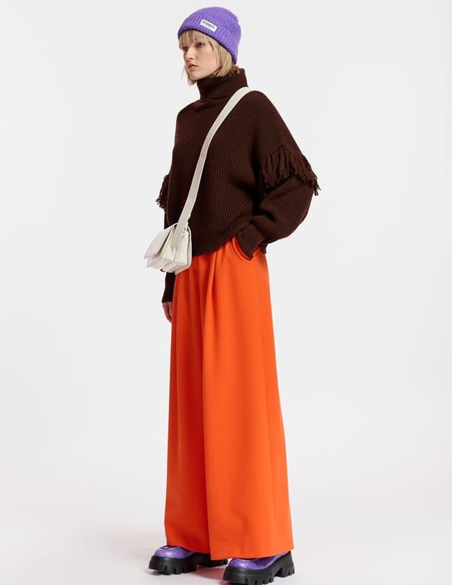 Essentiel Antwerp employee wide leg pants - orange