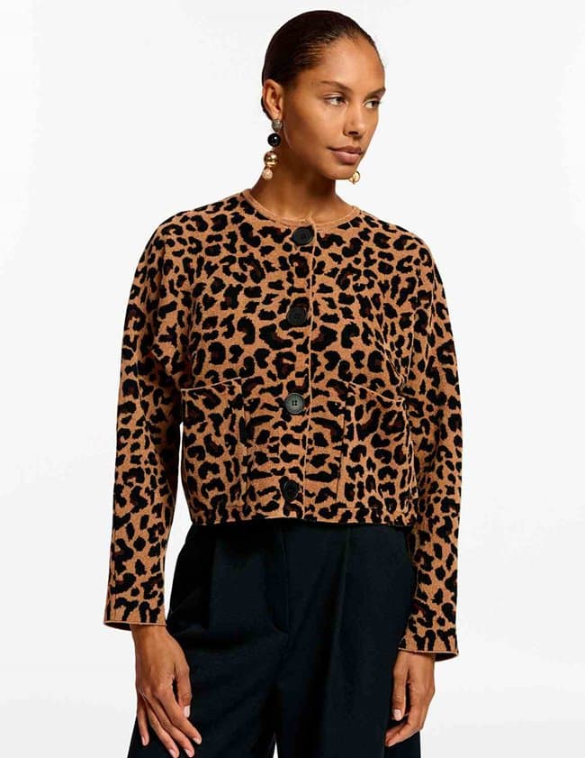 Essentiel Antwerp elite knitted cardigan - lepoard