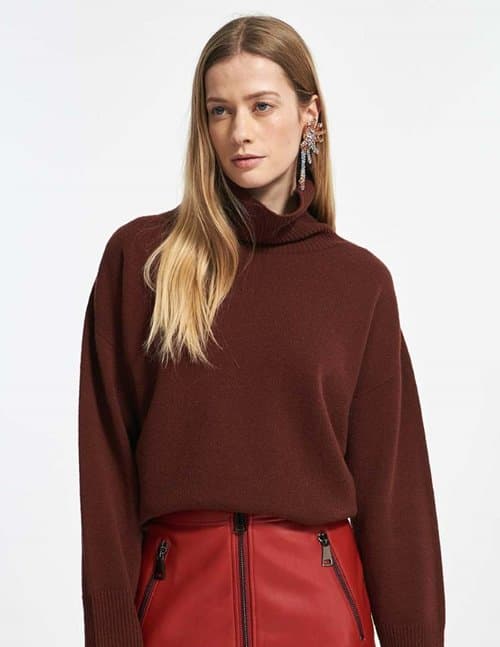 Essentiel Antwerp extraus turtleneck jumper - brown