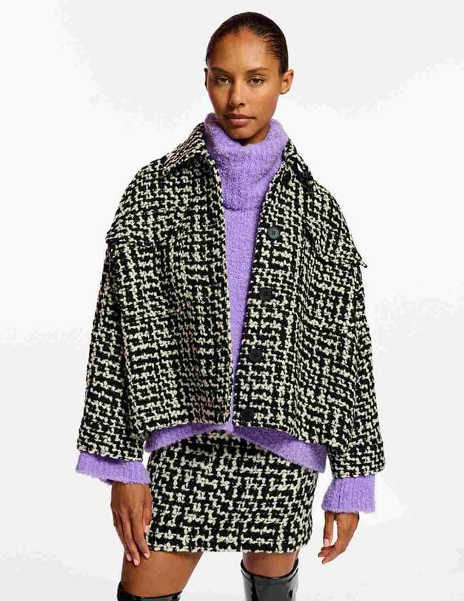 Essentiel Antwerp energised jacket - black & white