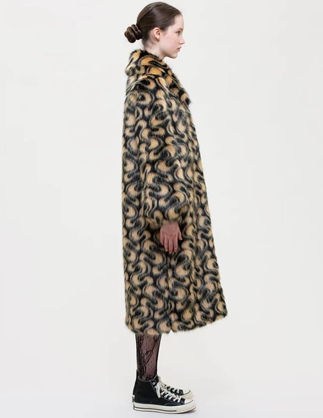 Shrimps Clothing luther coat - black/honey detail