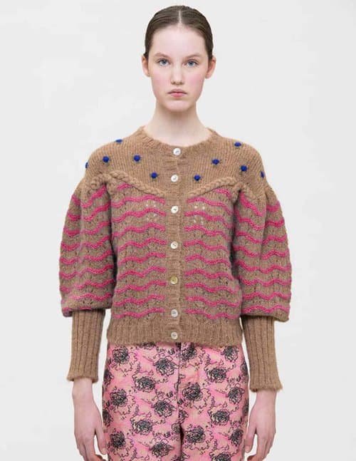 Shrimps Clothing amos cardigan - honey/fuchsia