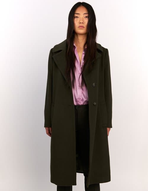 SAND Copenhagen clareta belt long coat - khaki