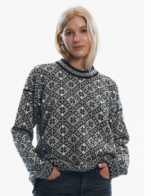 Dale of Norway bjoroy jumper - black raspberry