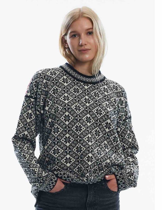 Dale of Norway bjoroy jumper - black raspberry
