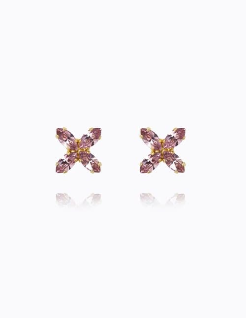 Caroline Svedbom crystal star earrings - gold/amethyst