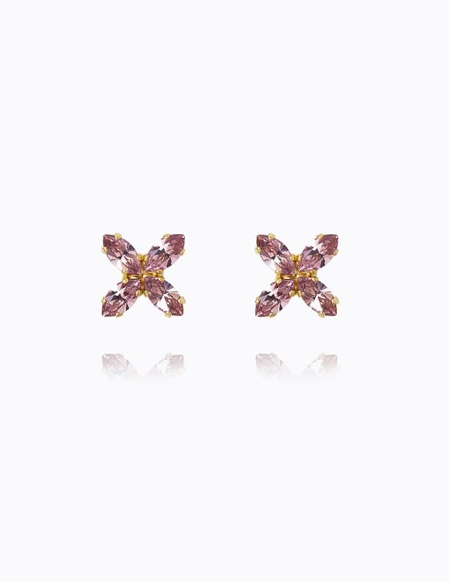 Caroline Svedbom crystal star earrings - gold/amethyst