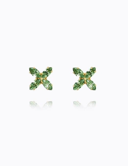 Caroline Svedbom crystal star earrings - gold/peridot