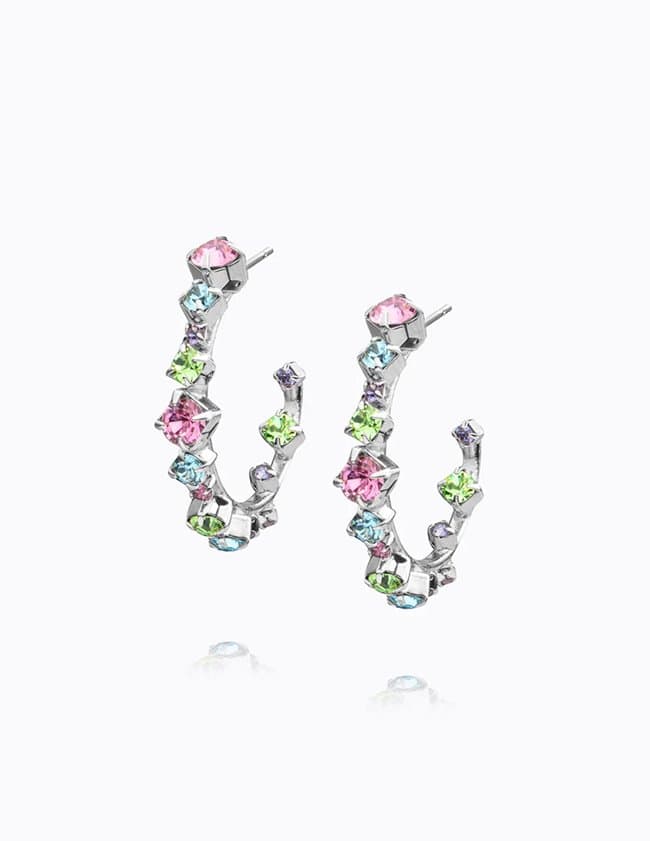 Caroline Svedbom mini antonia earrings - rhodium/rainbow