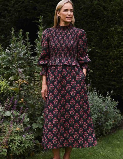 Pink City Prints florence dress - geranium buta