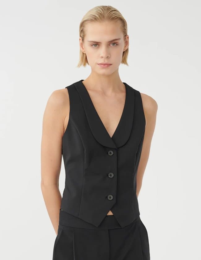 Dea Kudibal virmine waistcoat top - black