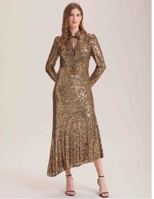 Cefinn jacquetta dress - gold