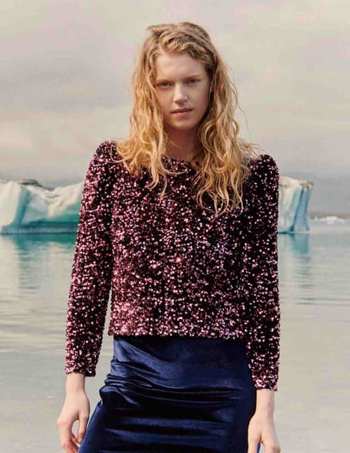 Des Petits Hauts jackson sequin top - pink