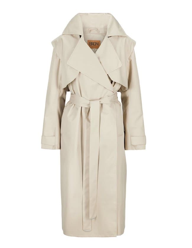 BRGN raindrop trench coat - sand