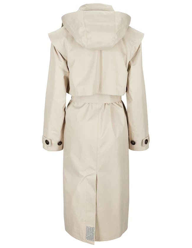 BRGN raindrop trench coat - sand detail
