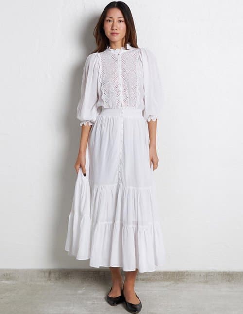 byTiMo cotton slub dress - white