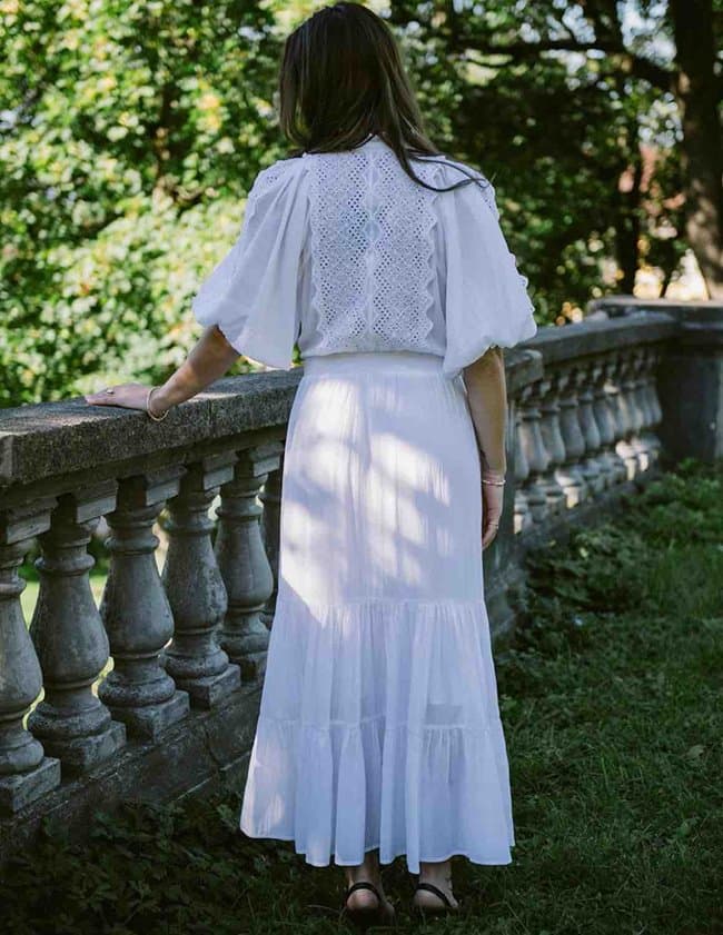 byTiMo cotton slub dress - white detail