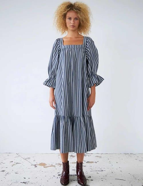 Stella Nova striped midi dress - blue