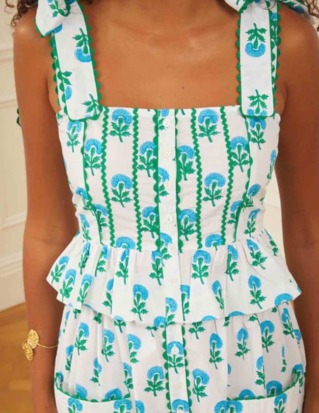 Pink City Prints hattie top - aqua back