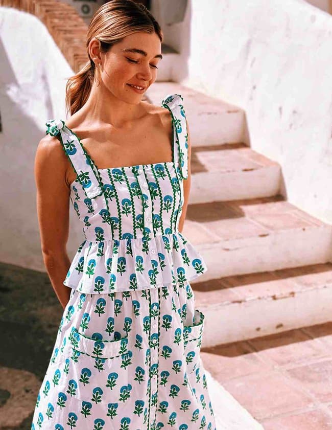 Pink City Prints hattie top - aqua side