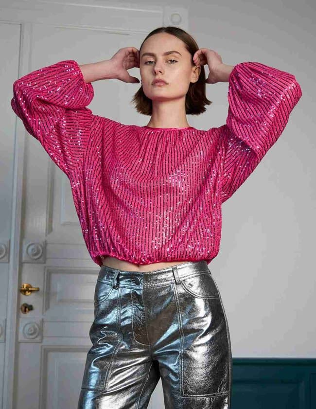 Stella Nova sequins blouse - pink