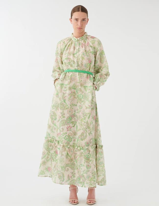 Dea Kudibal idania linen dress - paisley green