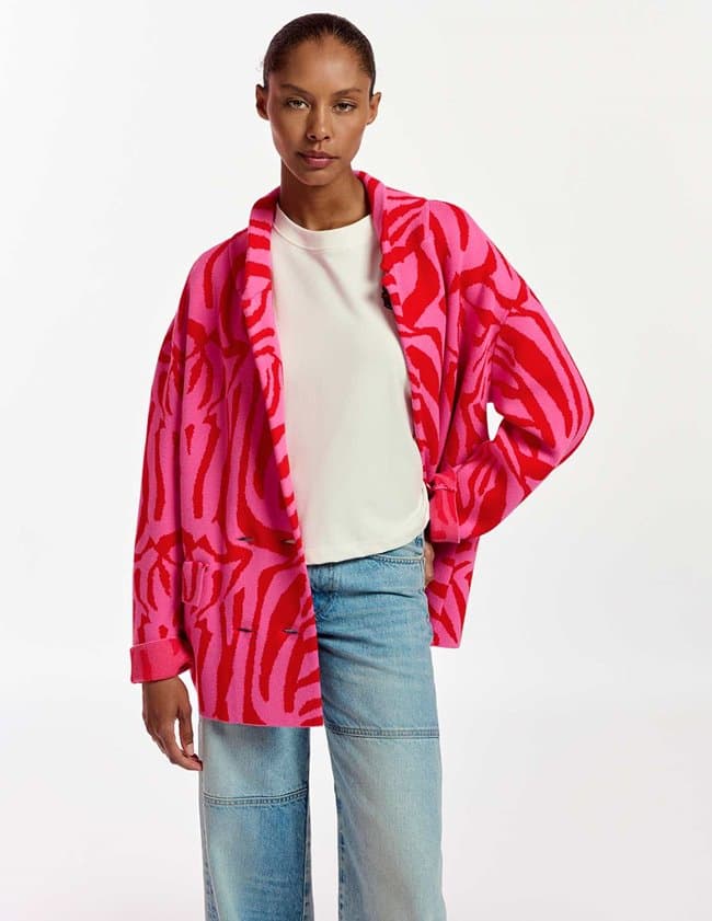 Essentiel Antwerp figer knitted jacket - pink