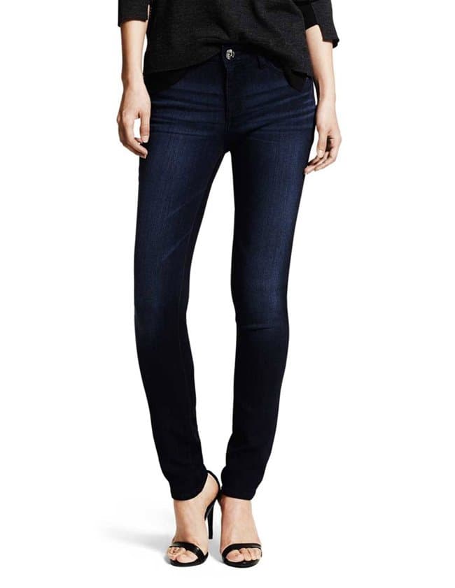 DL1961 florence mid-rise skinny jeans - wooster / dark blue back