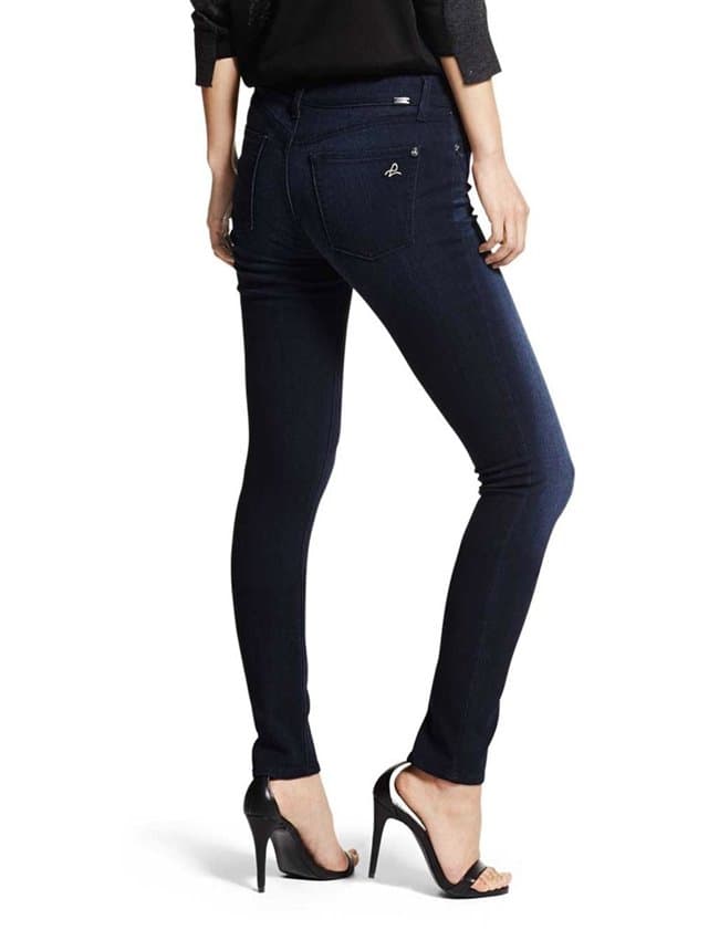 DL1961 florence mid-rise skinny jeans - wooster / dark blue side