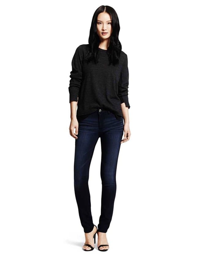 DL1961 florence mid-rise skinny jeans - wooster / dark blue