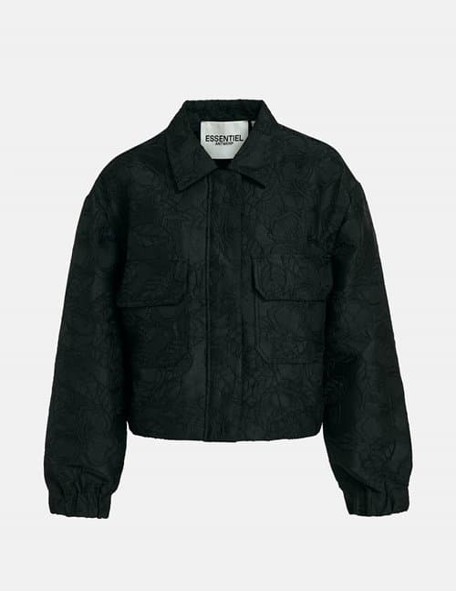 Essentiel Antwerp fubious cropped jacket - black