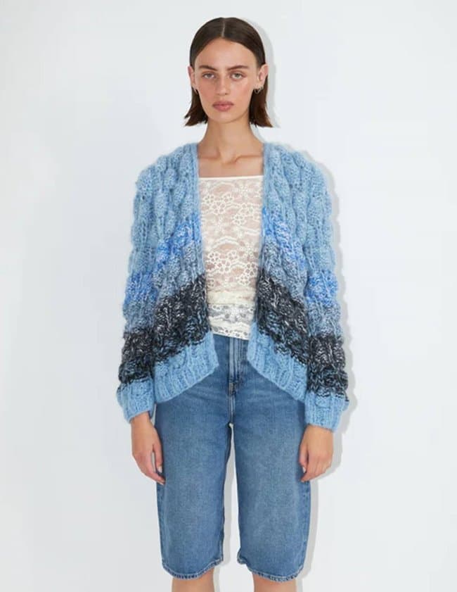 Dawn X Dare Arena Rainbow cardigan indigo