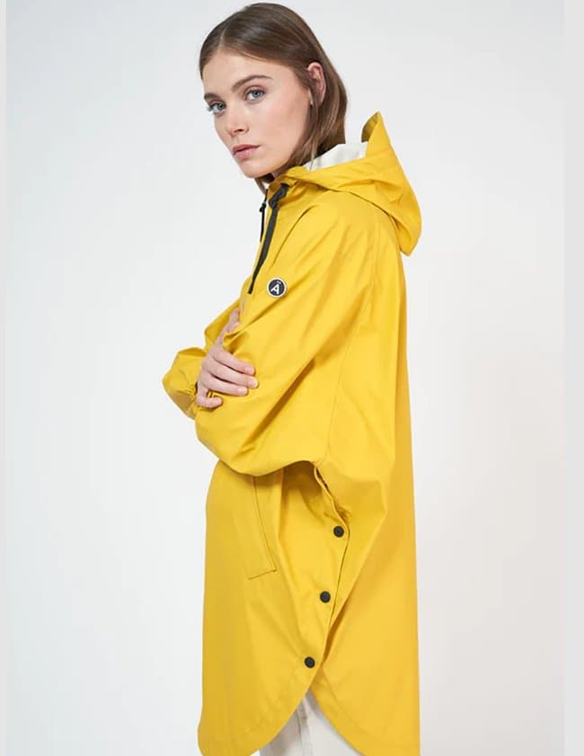 Mustard yellow raincoat on sale