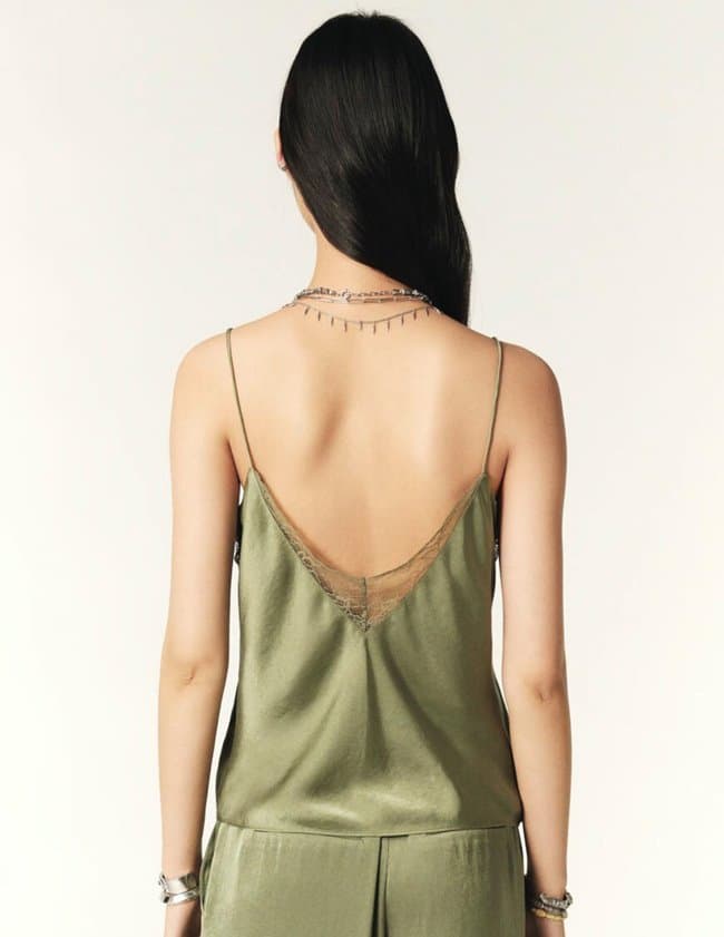ba&sh clarisse top - kaki back