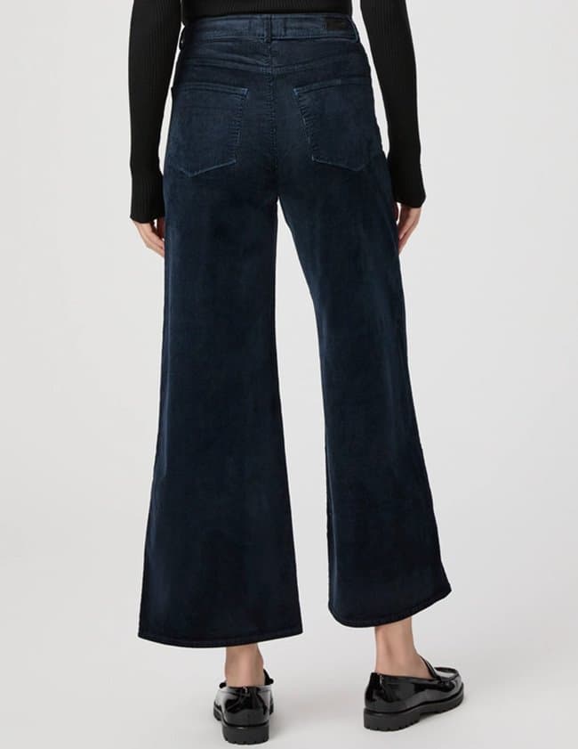 Paige Harper Ankle Trouser in Navy Corduroy detail