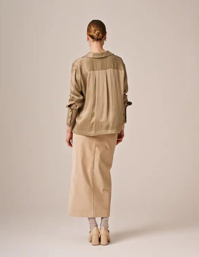 byTiMo corduroy pencil skirt - beige side