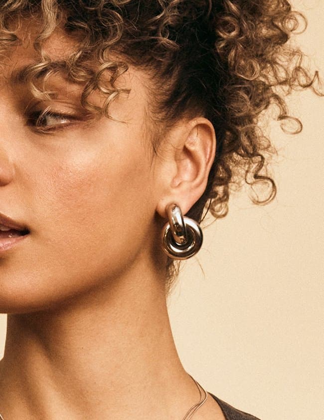 Edblad redondo stud l earrings - steel back