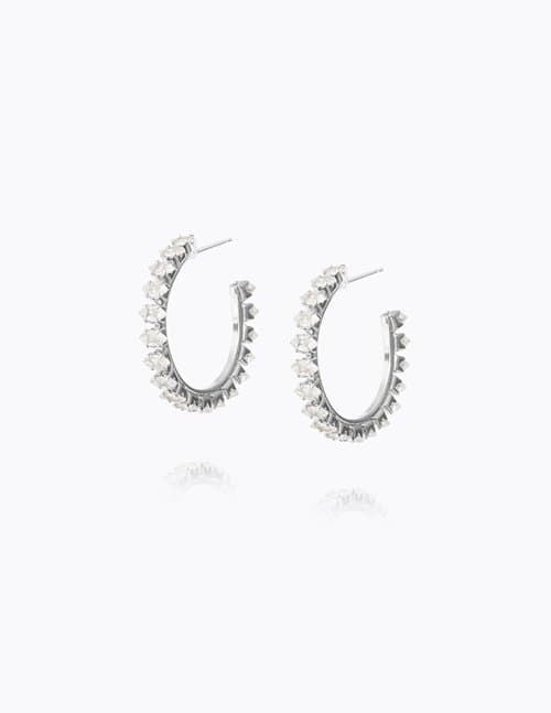 Caroline Svedbom navette hoop earrings - rhodium / crystal