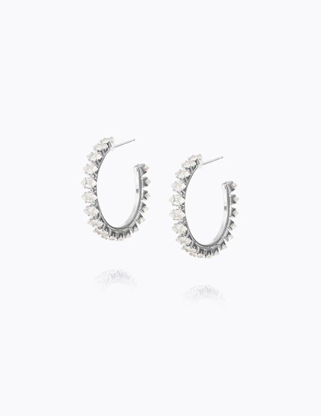 Caroline Svedbom navette hoop earrings - rhodium / crystal