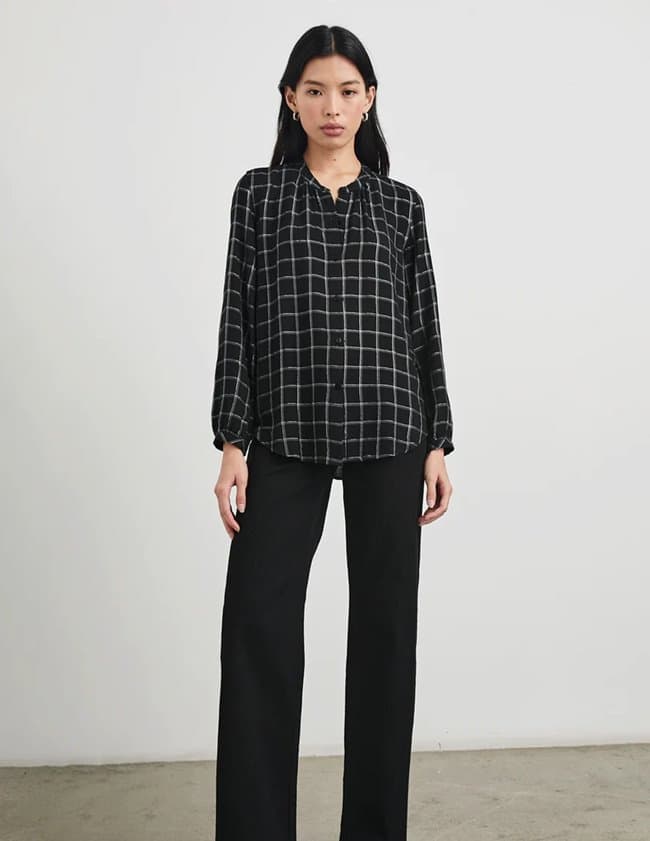 Rails eloise shirt - silver charcoal onyx model