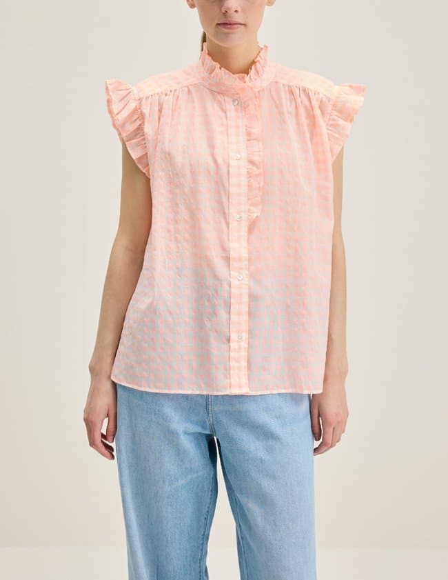 Bellerose coyote blouse - check a