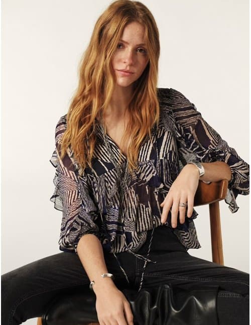 ba&sh angela blouse - night blue