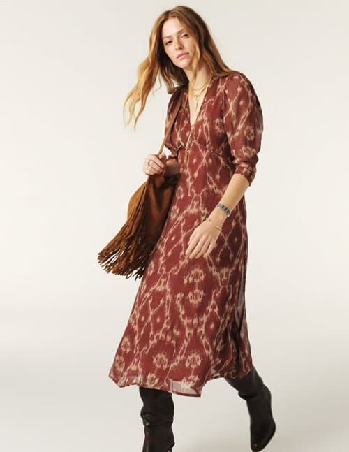 ba&sh matsa dress - brick