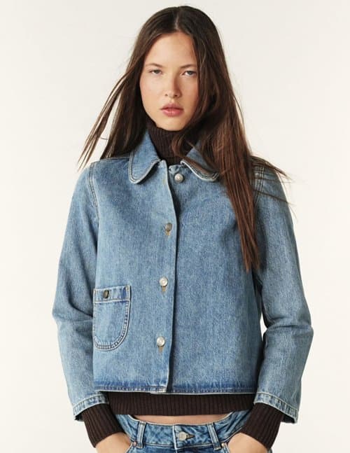 ba&sh tiny jacket - blue jeans