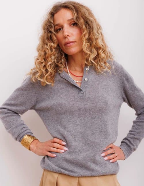 Beta Studios kassandra polo jumper - grey