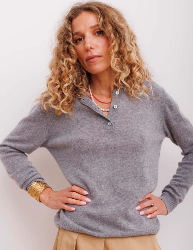 Beta Studios kassandra polo jumper - grey